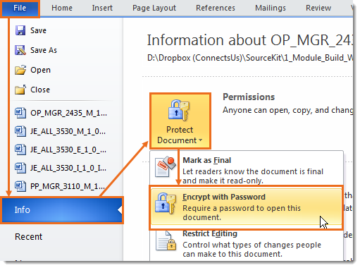 How do I password-protect a document? | ConnectsUs HR